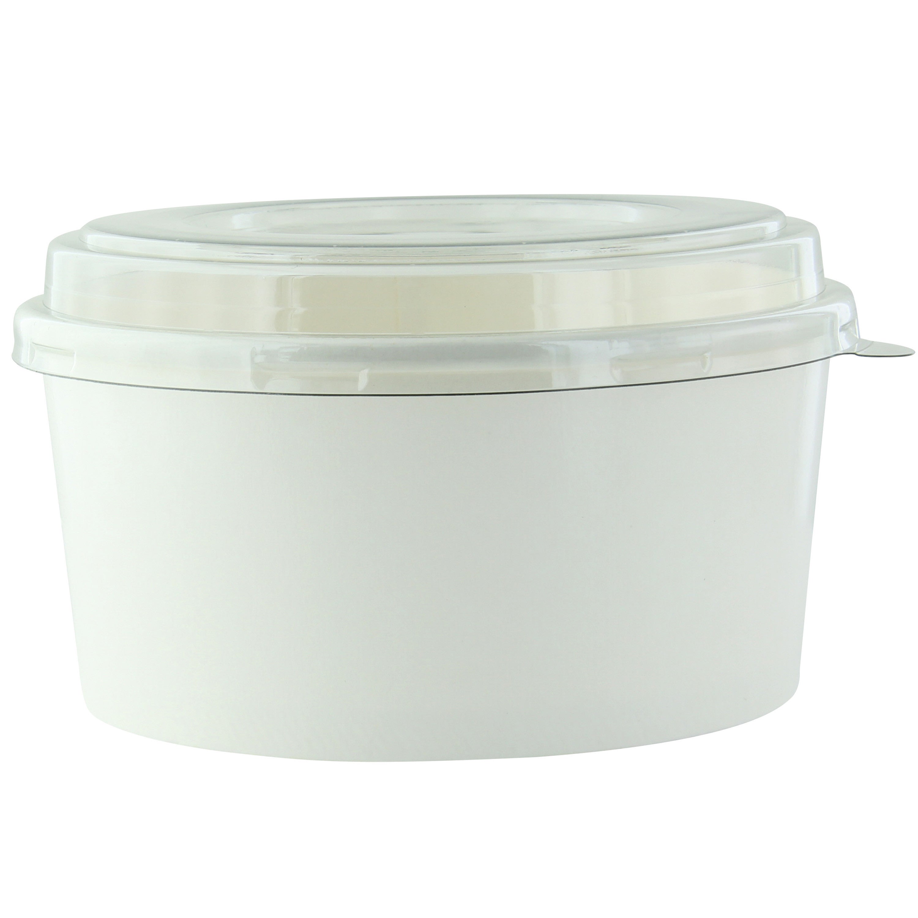 Saladier rond Blanc Buckaty et couvercle PET  1 140ml Ø187mm, 50pcs FirstPack - Mathon