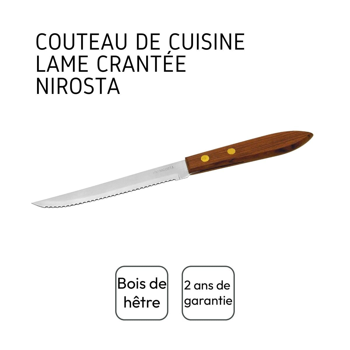 Petit couteau de cuisine avec manche en bois 21 cm Nirosta - Mathon - 4