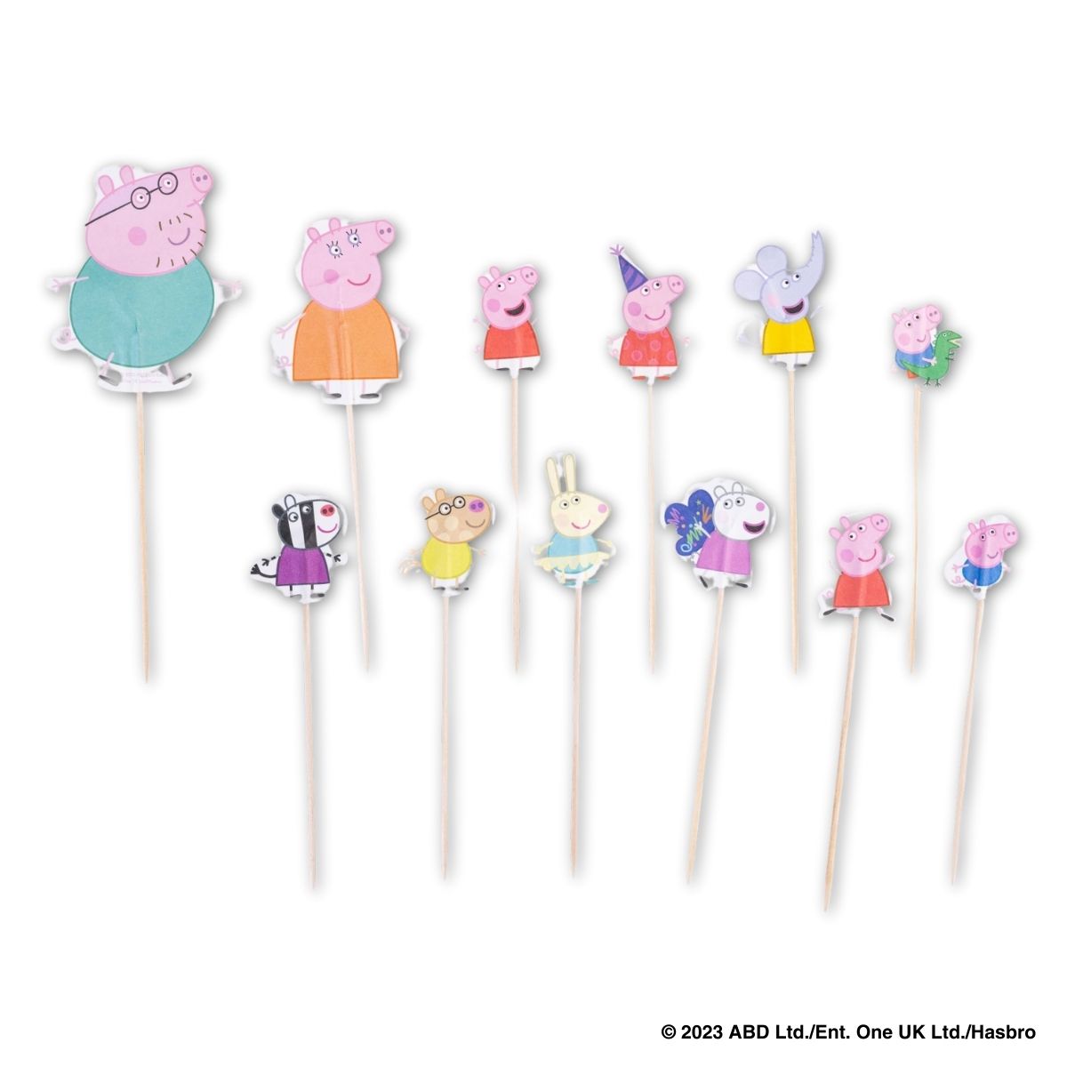 Lot de 24 piques en bois décorés pour fêtes et anniversaires Dr. Oetker Peppa Pig Dr. Oetker - Mathon - 1