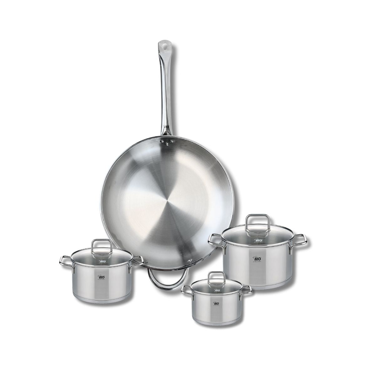 Ensemble de 1 Poêle de cuisson 32 cm et 3 faitouts 12, 14 et 16 cm  Profi Citrin Elo - Mathon - 1