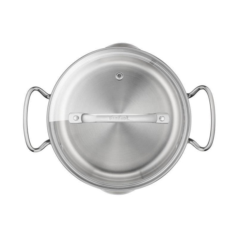 Duetto+ Faitout 18 Cm, Induction, Acier Inoxydable Haute Qualité, Garantie 10 Ans, Poignées Rivetées, Couvercle Verre Tefal - Mathon - 2