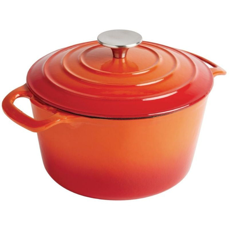 Cocotte ronde en fonte orange  3.2 L Vogue - Mathon - 1