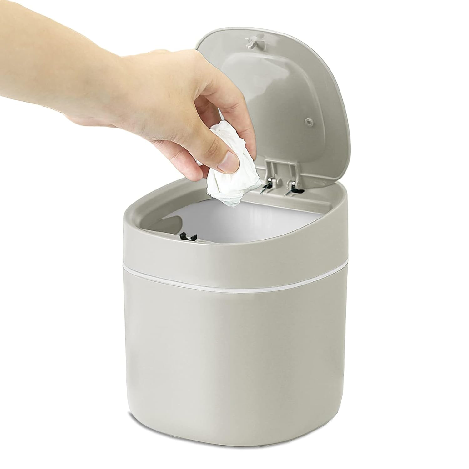 Poubelle de table de 4L avec couvercle gris Vendos85 - Mathon