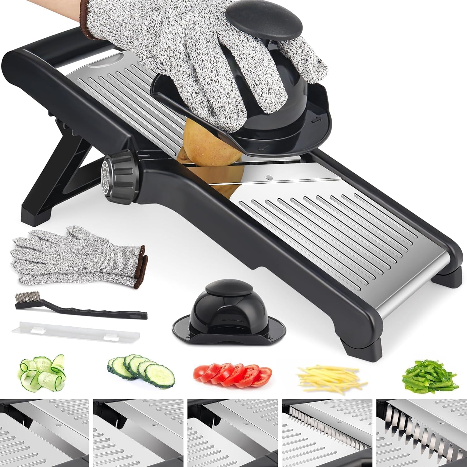 Mandoline Cuisine Sécurisée – Lames Réglables 1-9 mm Vendos85 - Mathon