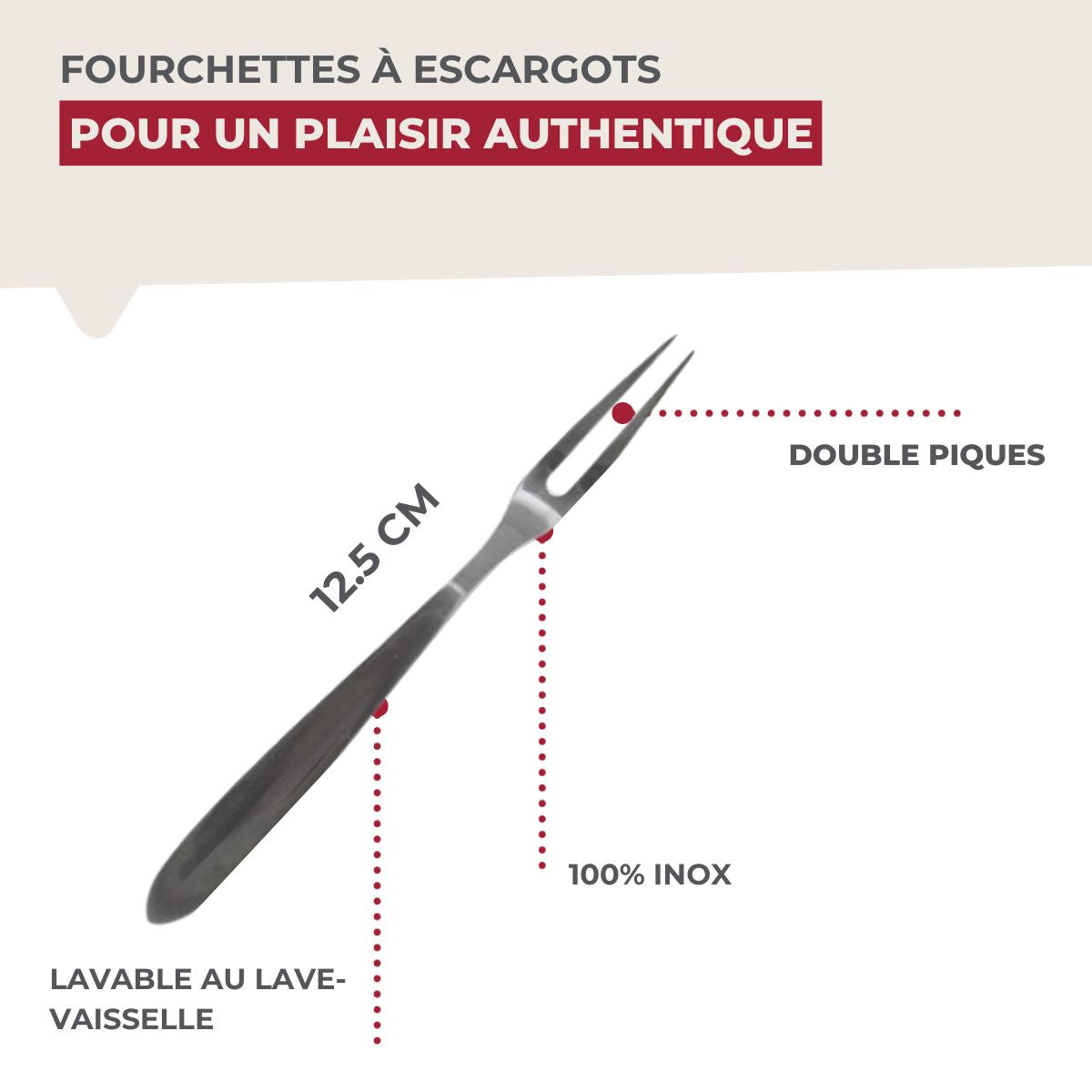 Lot de 6 fourchettes à escargots 12,5 cm Fackelmann - Mathon - 3