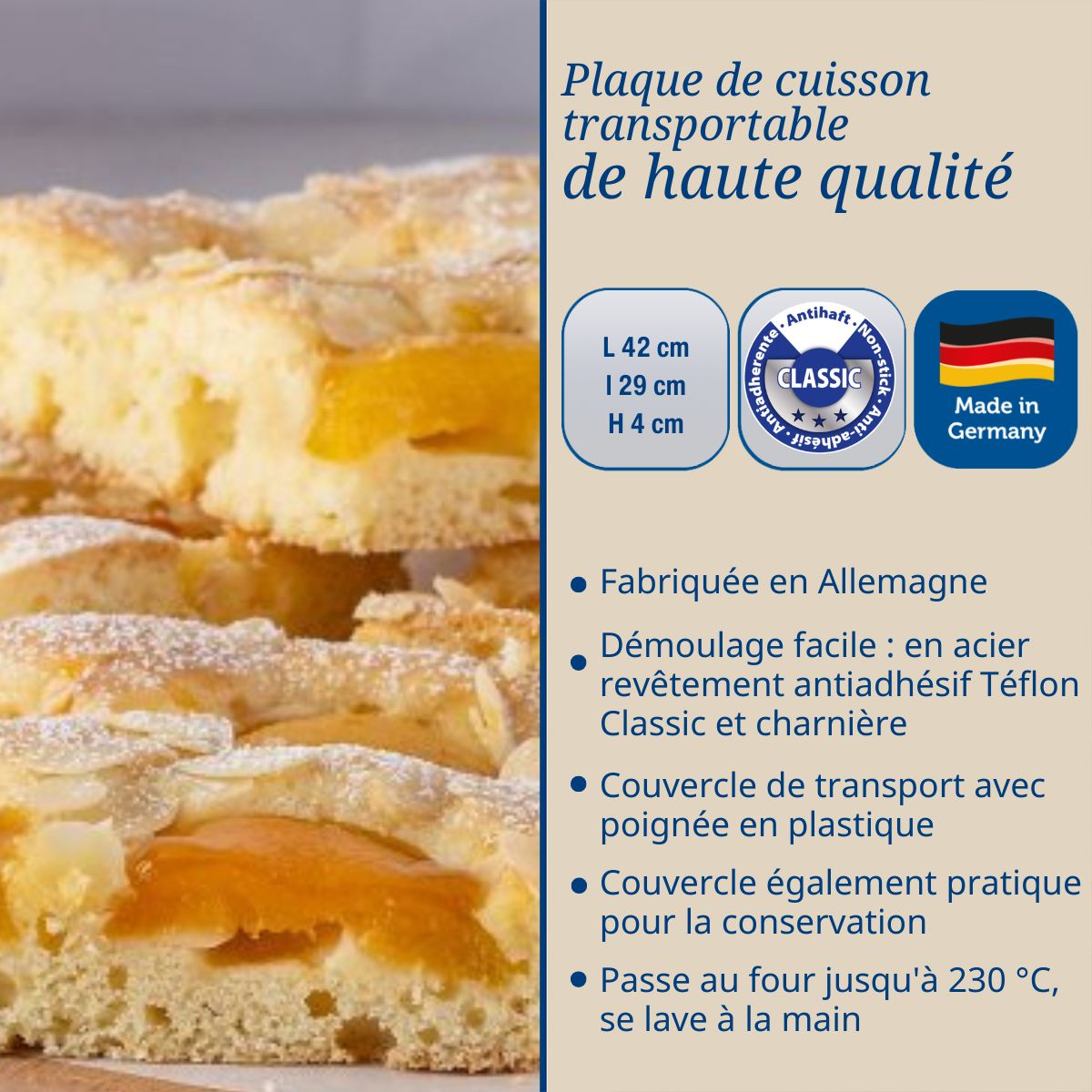 Plaque de cuisson avec couvercle 42 x 29 cm Dr. Oetker Bake and Go Dr. Oetker - Mathon - 3