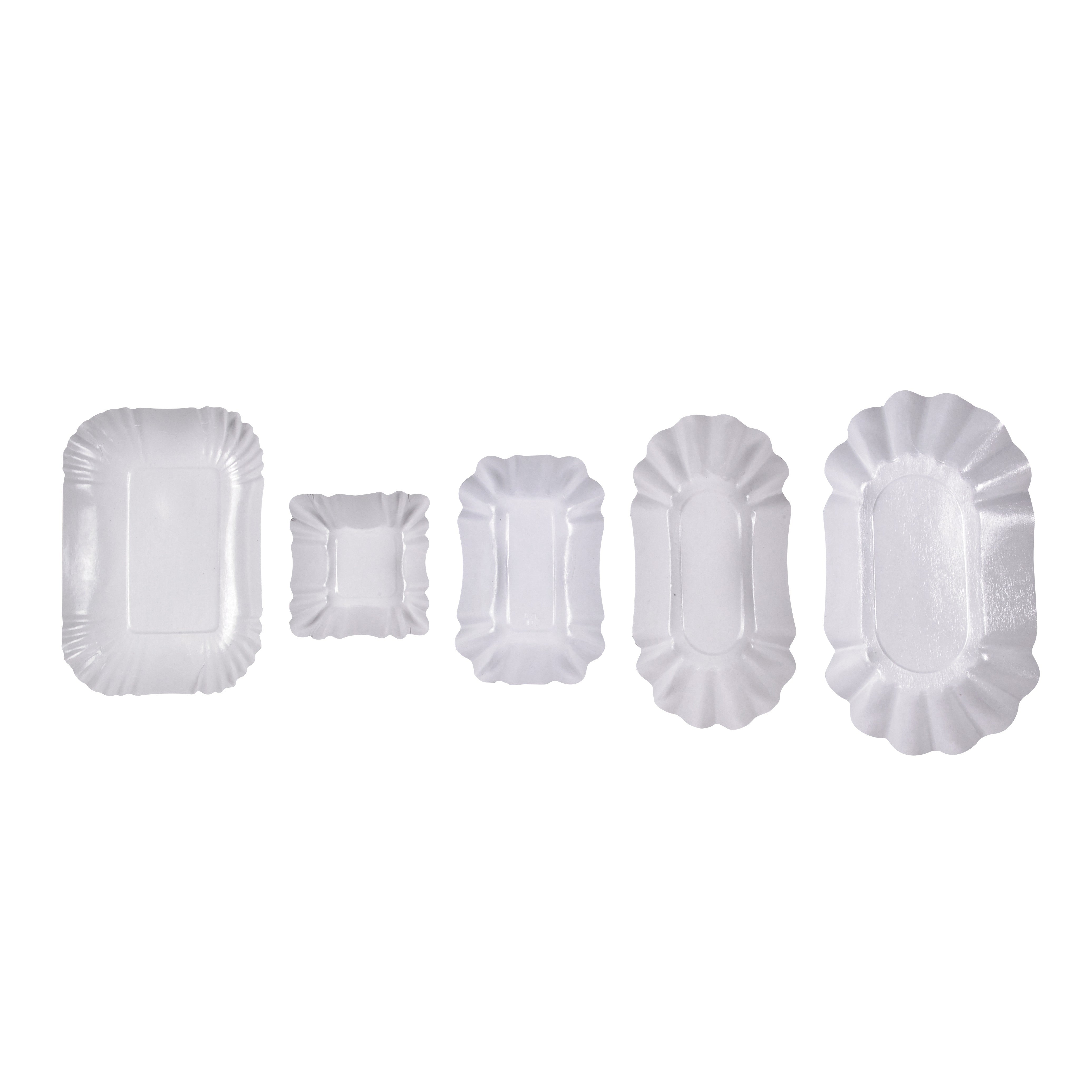 250Pcs - Assiette creuse carrée en carton laminé blanc  90x90x30mm FirstPack - Mathon - 3