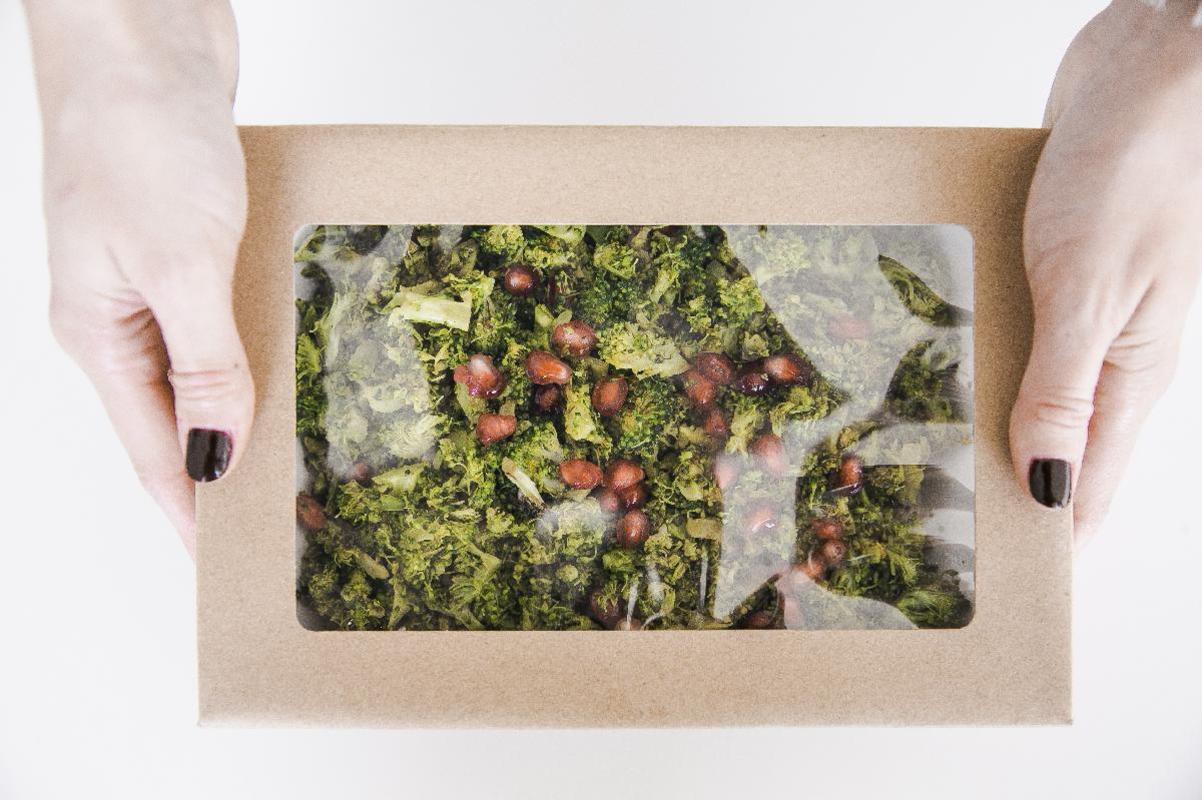 25Pcs - Boite "Kray" carrée carton brun avec couvercle à fenêtre  115x115x40mm 350ml FirstPack - Mathon - 5