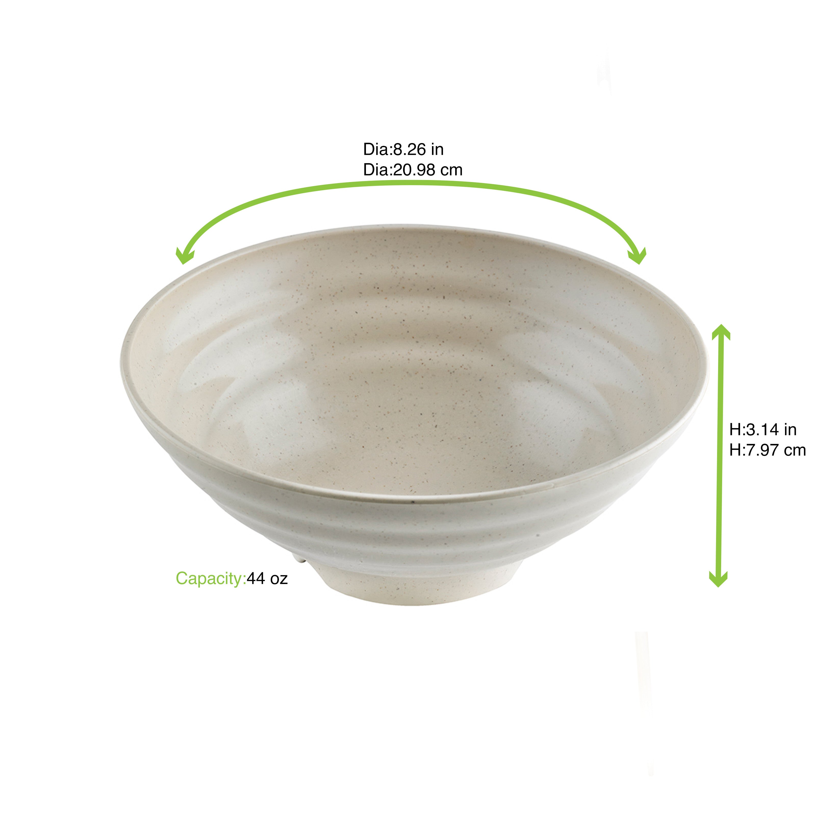 12Pcs - Bol réemployable composite beige  H80mm 1300ml FirstPack - Mathon - 2