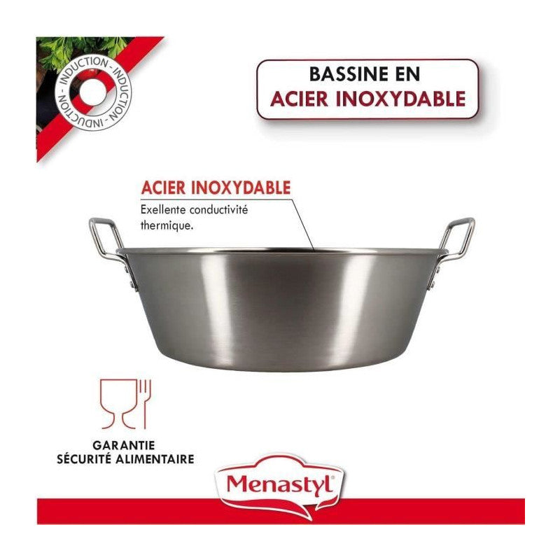 Bassine A Confiture - Menastyl - 4615452 - En Acier Inoxydable - 40,5 Cm Menastyl - Mathon - 2