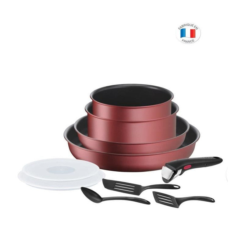 L3989502 Ingenio Daily Chef Rouge Surprise Set 10 Pieces, Revetement Antiadhésif, Tous Feux Dont Induction Tefal - Mathon - 1