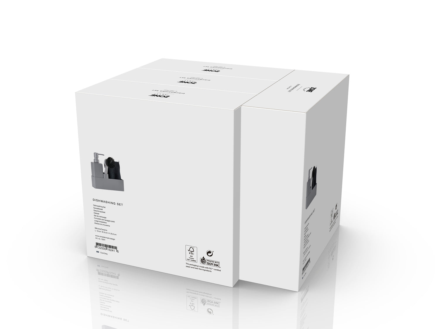 Set de vaisselle 4 pièces en silicone et céramique Gris froid Zone Denmark - Mathon - 5