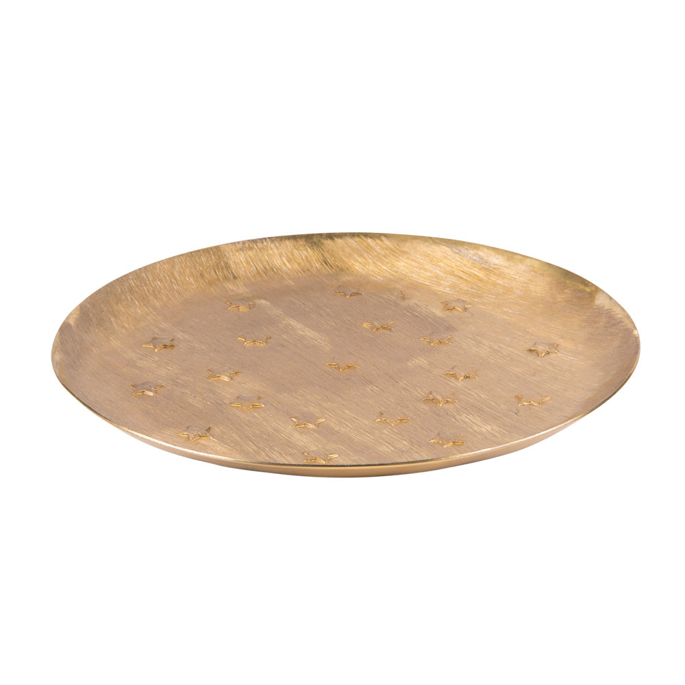 Plateau en métal Féerie or 25 cm Table passion - Mathon - 2