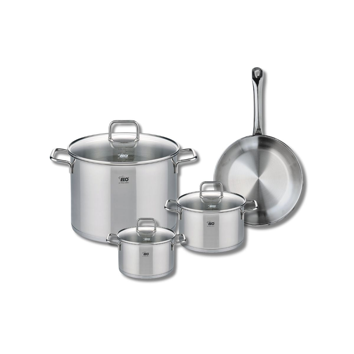Ensemble de 1 Poêle de cuisson 24 cm et 3 faitouts 14, 16 et 26 cm  Profi Citrin Elo - Mathon - 1