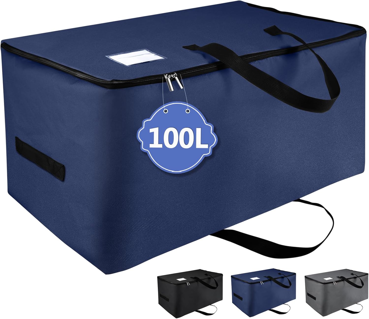 Sac de rangement pliable bleu foncé – 100 L Vendos85 - Mathon