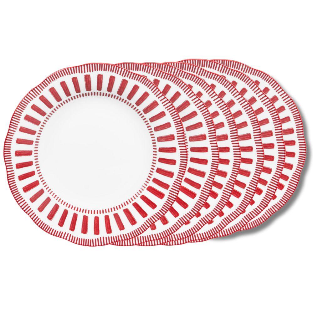 Assiette creuse Napoli rouge 22 cm (lot de 6) Table passion - Mathon - 1