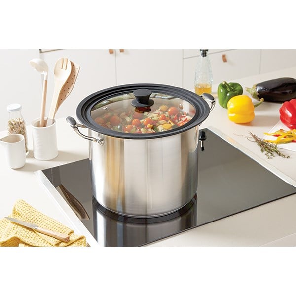 Couvercle en verre et silicone noir multidiamètre 28, 30 et 32 cm Mathon - Mathon - 3