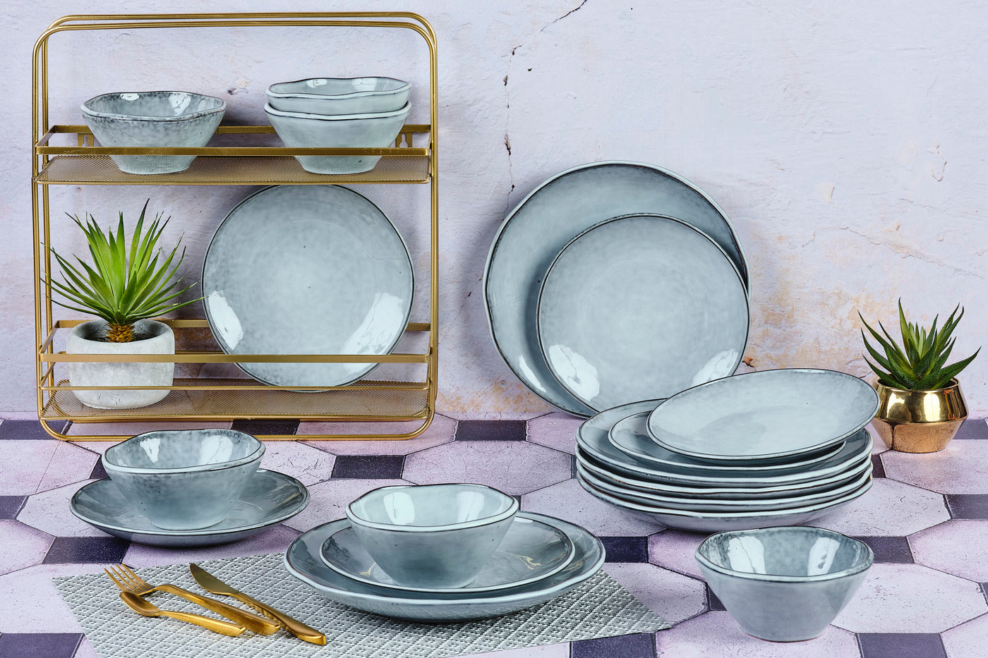 Service Les Essentiels CLOUD - 18 pièces - Gris orage Björn - Mathon - 2