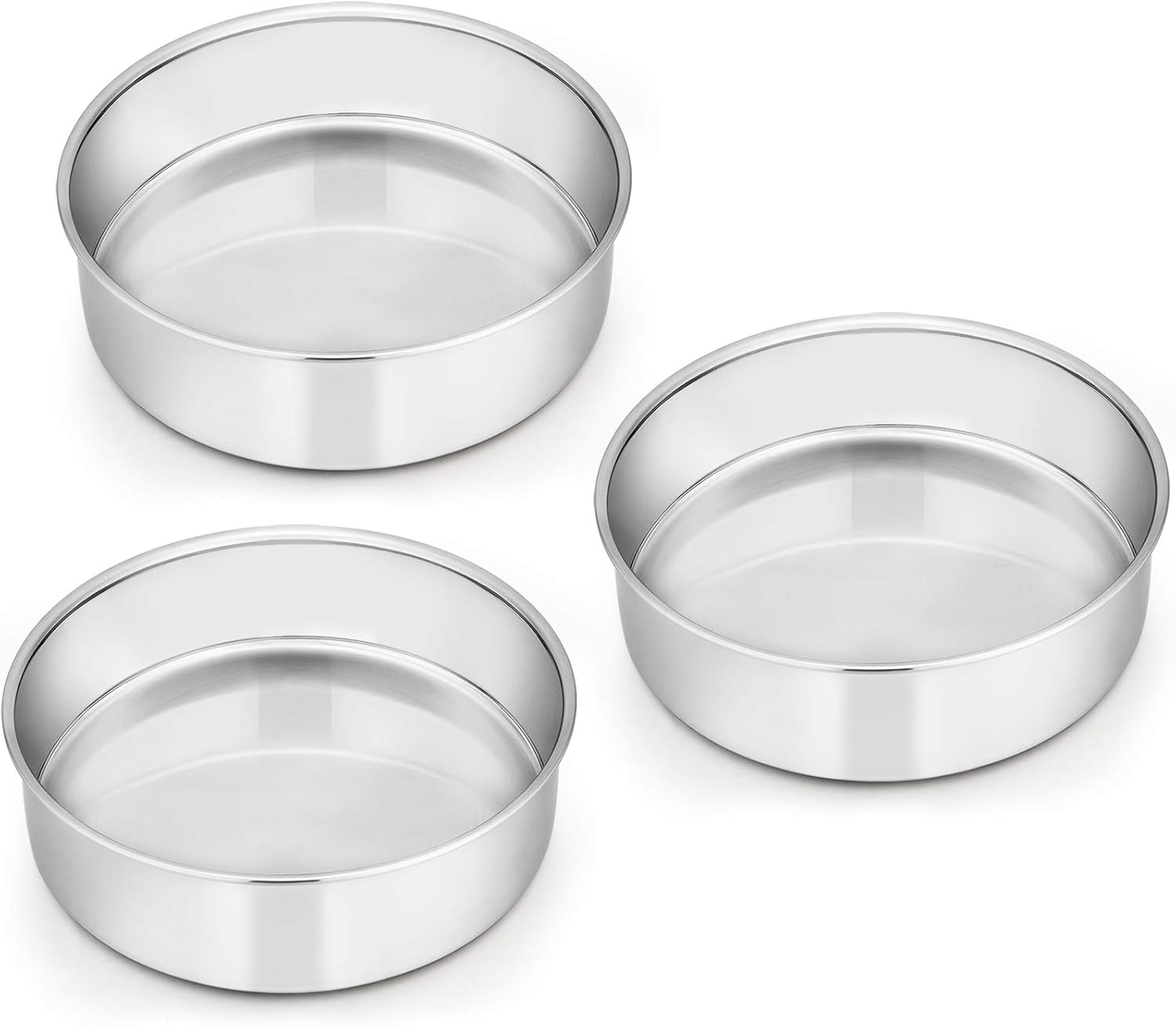 Lot de 3 moules à gâteau, ronds, en acier inoxydable, 16 cm Vendos85 - Mathon
