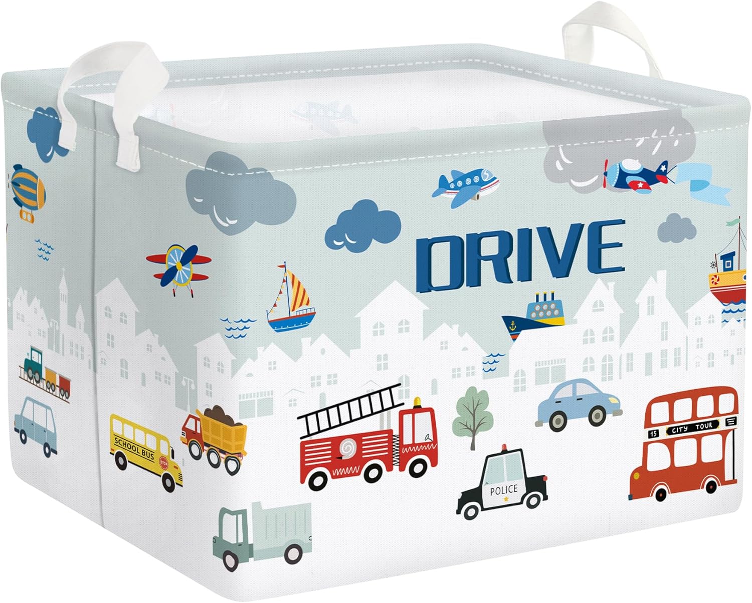 Panier à linge enfant Ville pliable 36 L – Polyester Vendos85 - Mathon