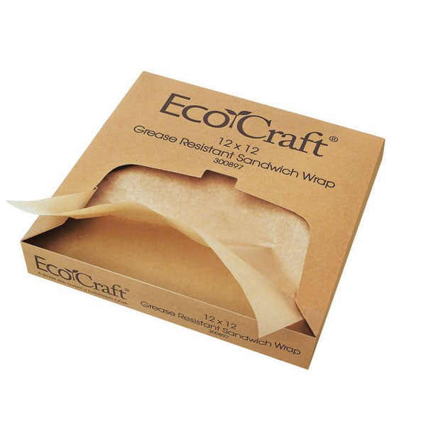 1000Pcs - Papier brun ingraissable en Boite distributrice  300x300mm FirstPack - Mathon - 1