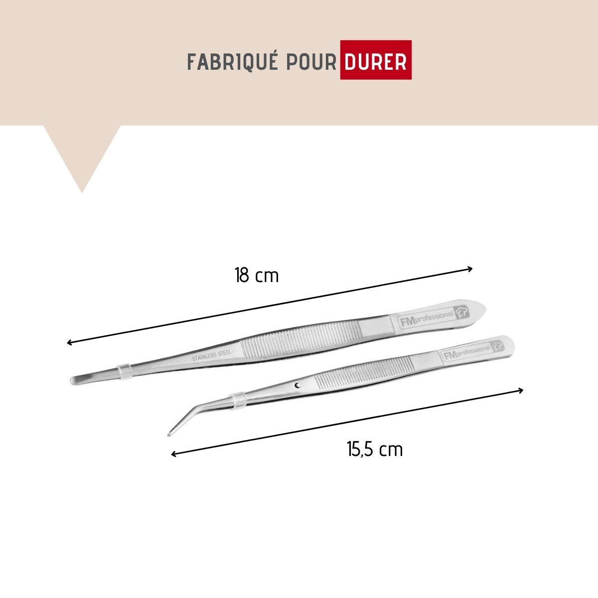 Lot de 2 pinces à dresser inox 18 et 15,5 cm  Pâtisserie FM Professional - Mathon - 3