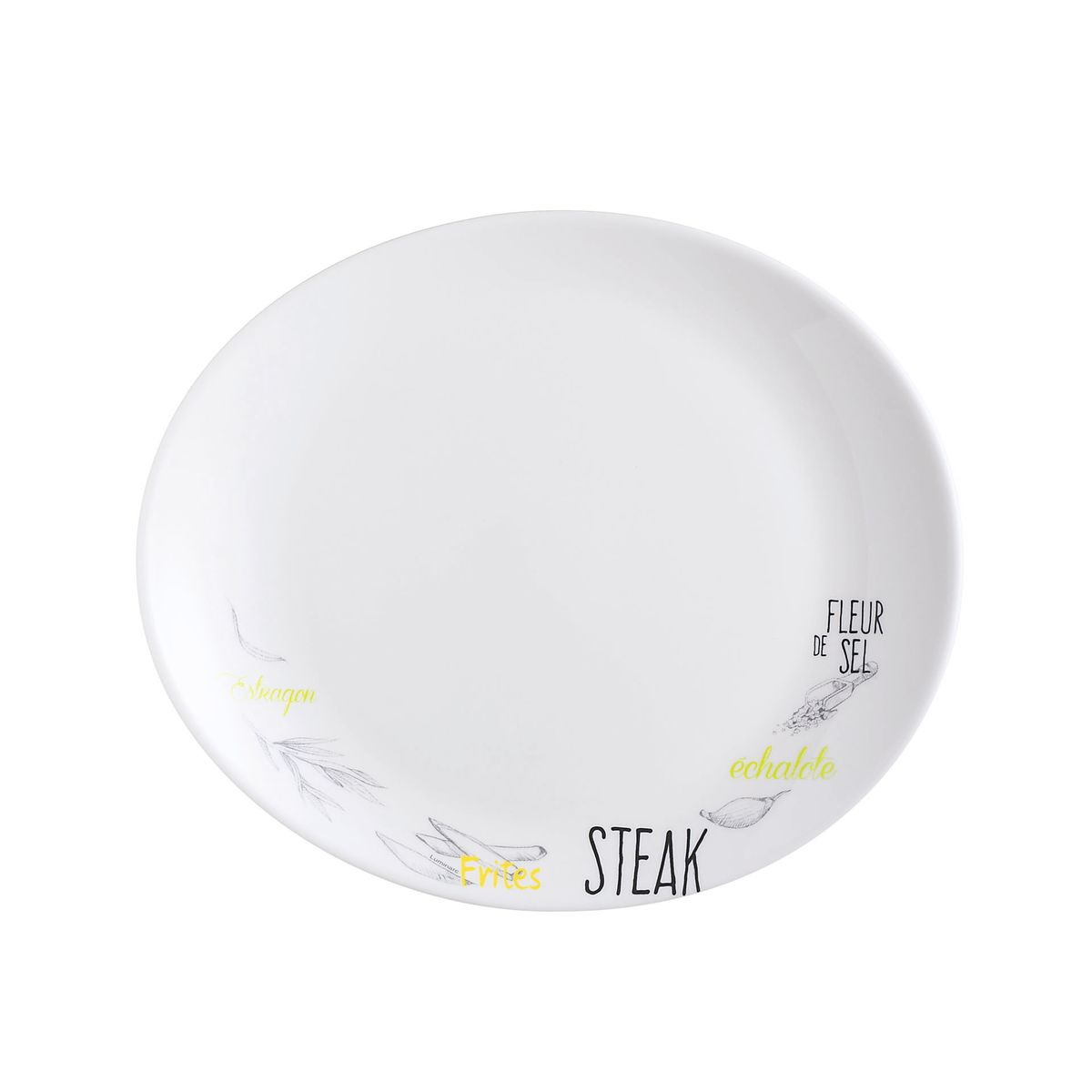Assiette à steak blanche décorée 30 cm Friend