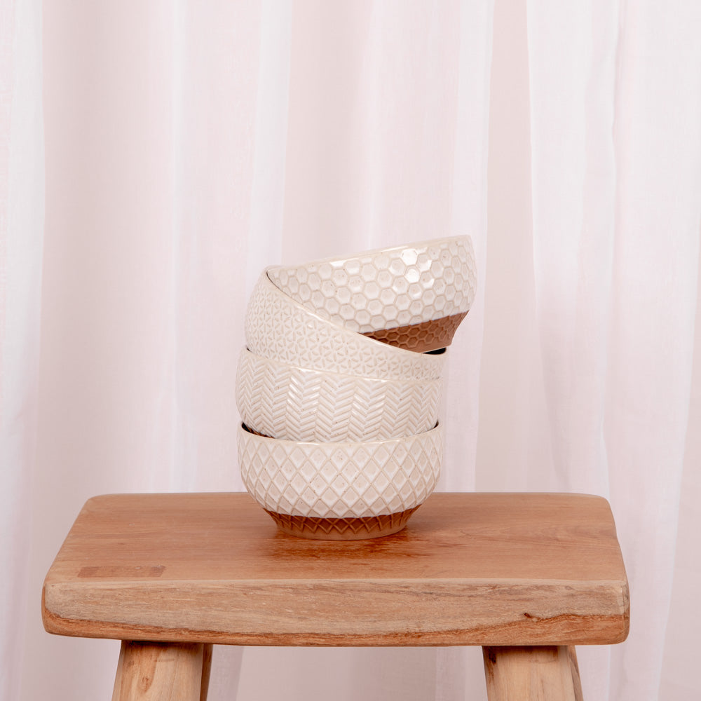 Coffret de 4 coupelles Jaspe 12 cm beige Table passion - Mathon - 3