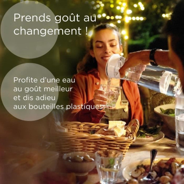 Bouteille filtrante - BRITA - Blanc Graphite - 1,3L - 6 filtres MicroD Brita - Mathon - 2