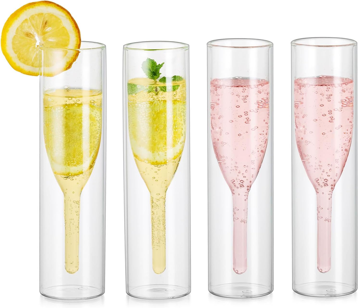 Flûtes Champagne Double Paroi en Verre Borosilicate – 4 pcs Vendos85 - Mathon