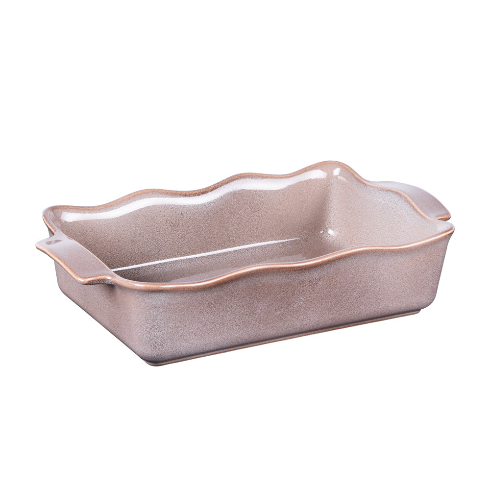 Plat à four rectangle Ely 31x17x7 cm brun Table passion - Mathon - 1