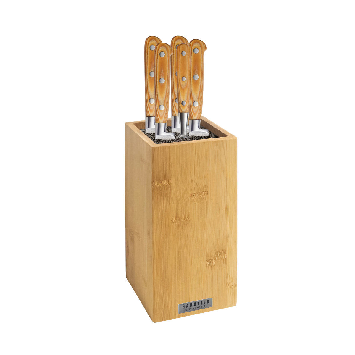 Essentiel  - Bloc spaghetti 5 pièces en bambou Sabatier Trompette - Mathon - 1