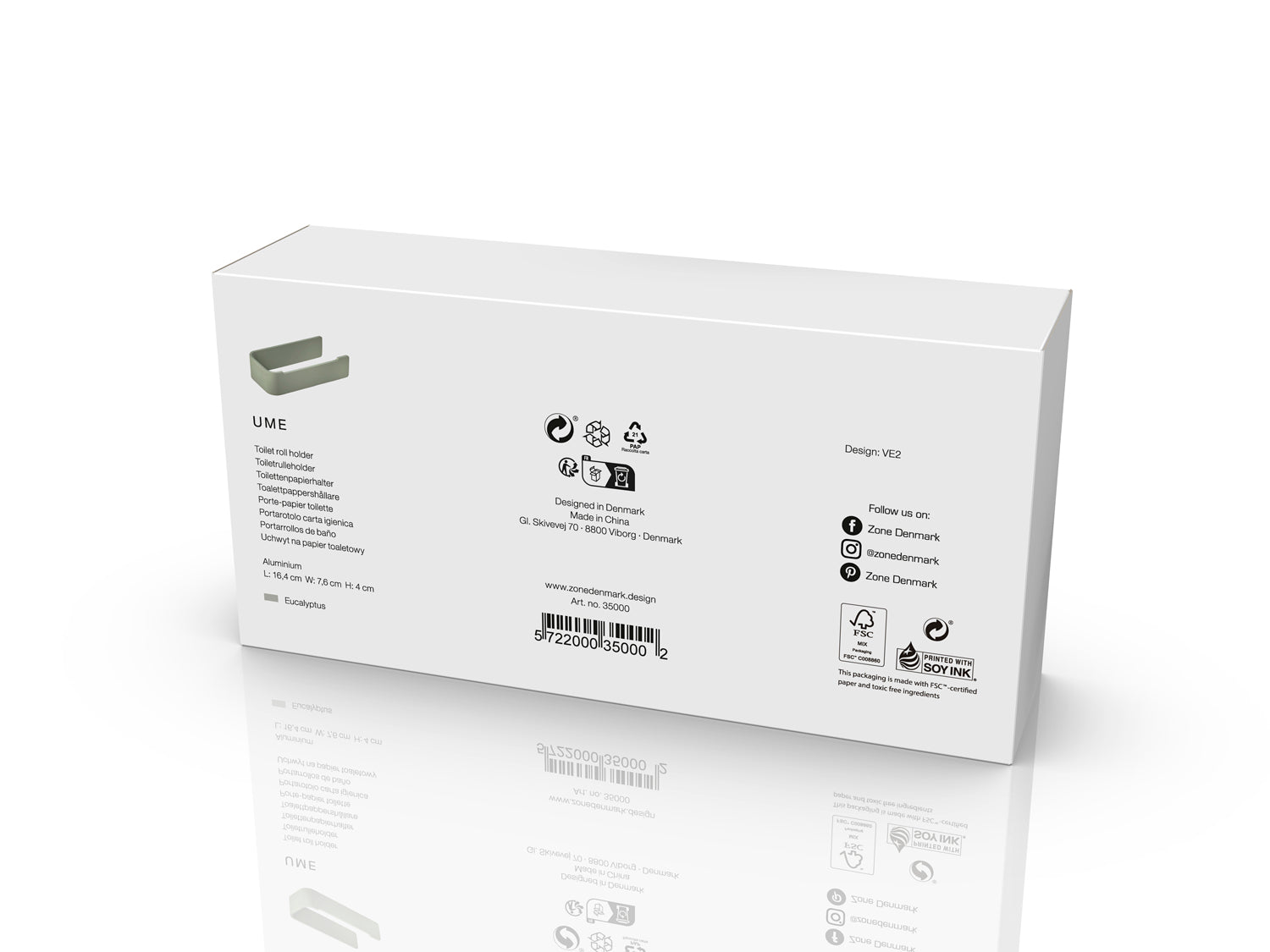 Porte-papier toilette Ume en Aluminium Eucalyptus Zone Denmark - Mathon - 4