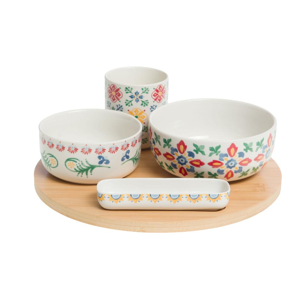 Coffret plateau et ses 4 bols Donna Amadeus - Mathon - 1