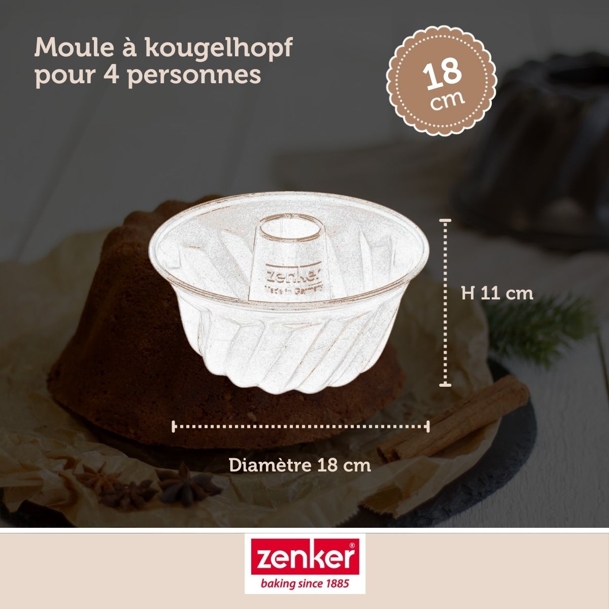 Moule à kouglof 18 cm Zenker Spécial Mini Zenker - Mathon - 3