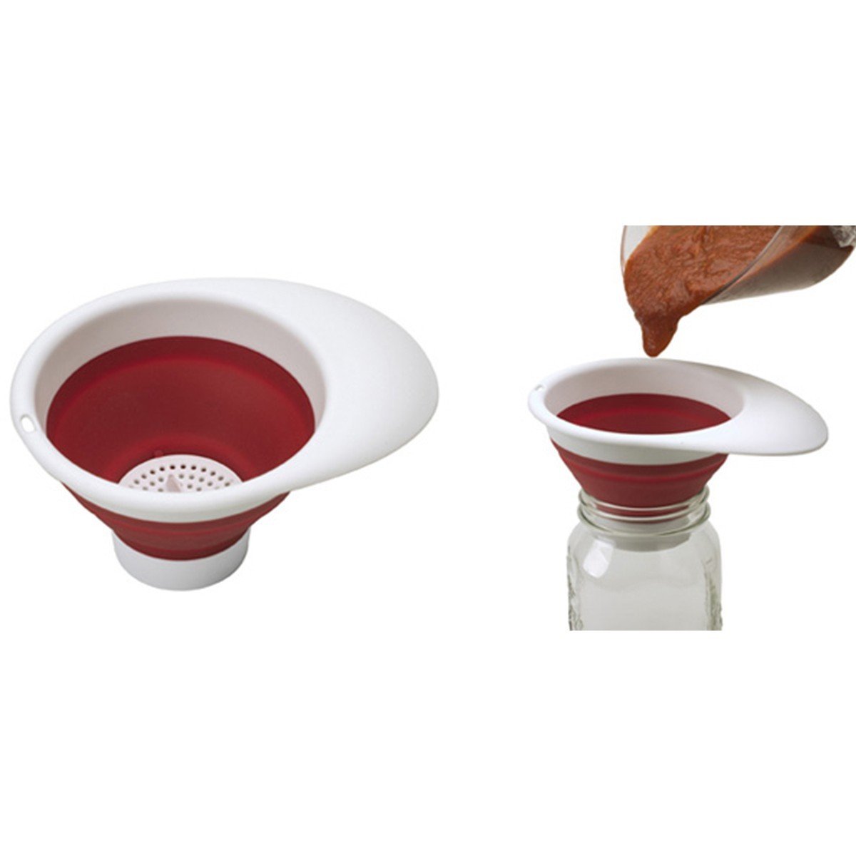 Entonnoir pliable avec filtre blanc plastique 20 x 15 x 3.5 Astuceo - Mathon - 1