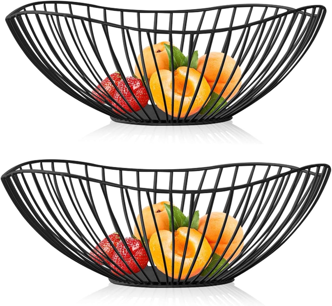 Corbeille à Fruits en Fil Métallique Noir – Grande Capacité Vendos85 - Mathon