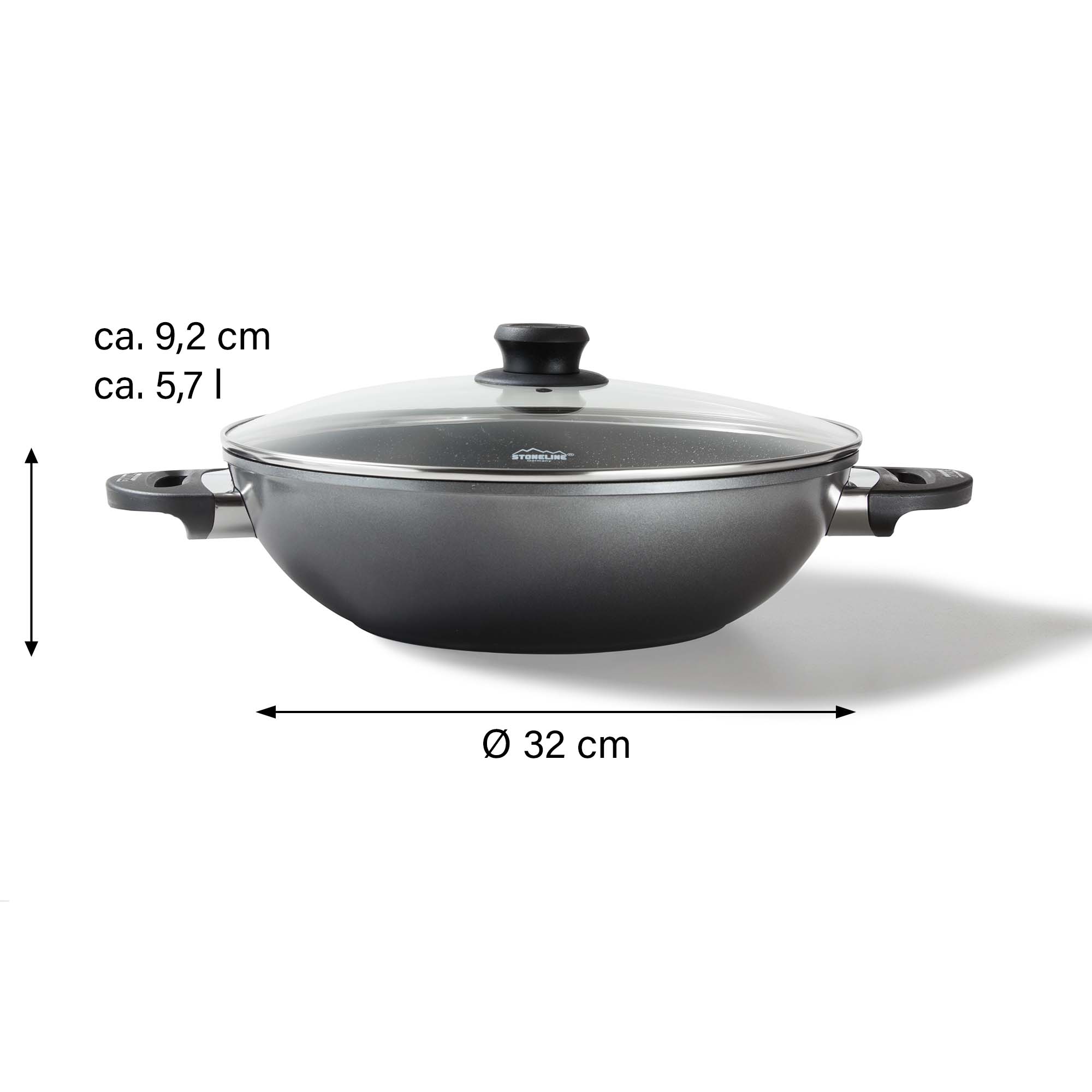 Wok 32 cm, avec couvercle en verre Stoneline - Mathon - 3