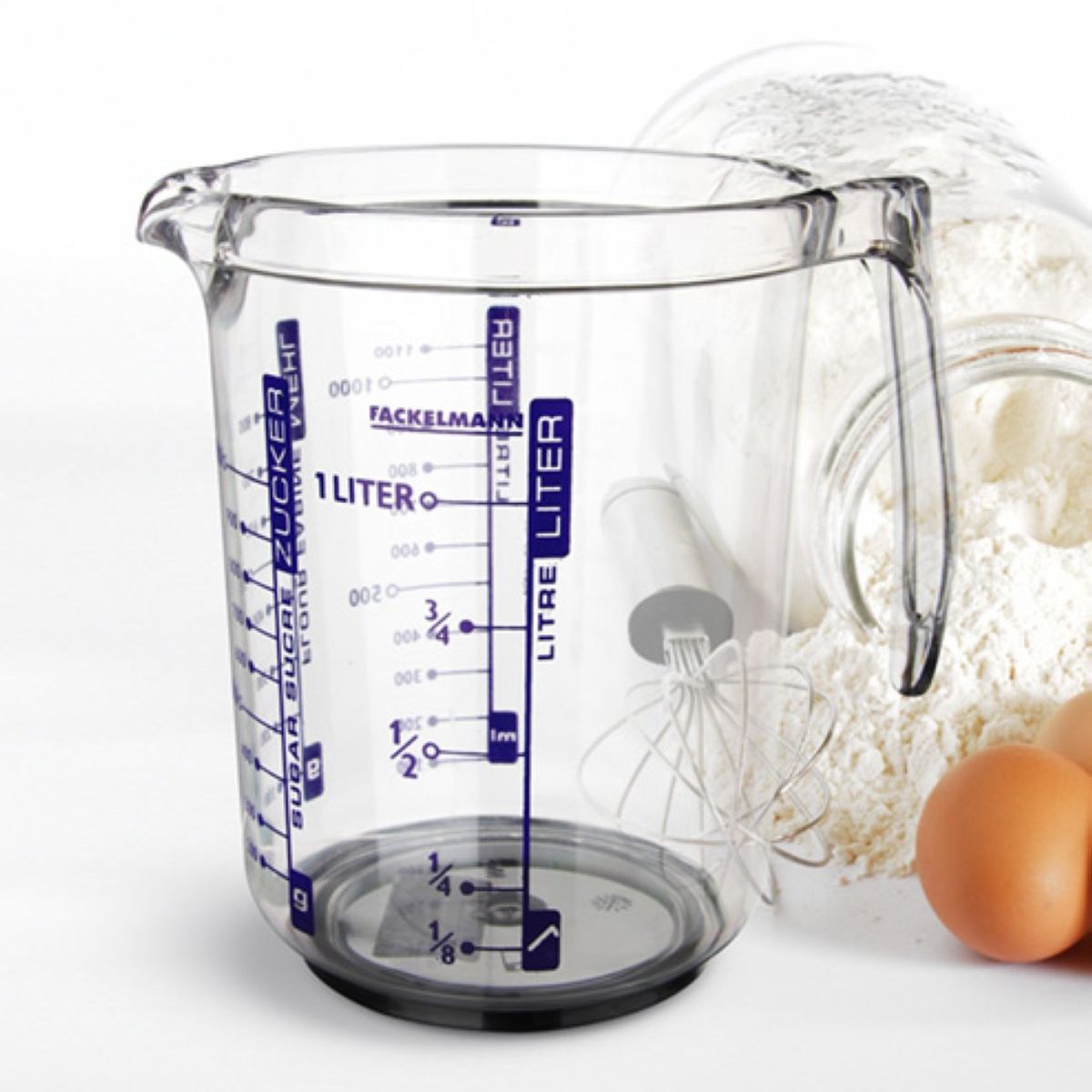 Verre doseur 1L en plastique de haute qualité Fackelmann - Mathon - 2