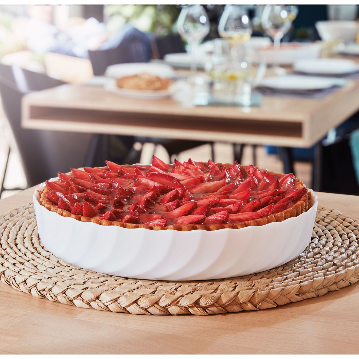 Plat à tarte blanc 26cm Smart Cuisine Trianon 250°C  - Luminarc - Opale culinaire extra léger et résistant Luminarc - Mathon - 3