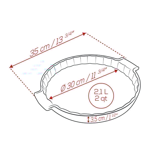 Moule à tarte céramique Appolia ardoise 30 cm Peugeot - Mathon - 2