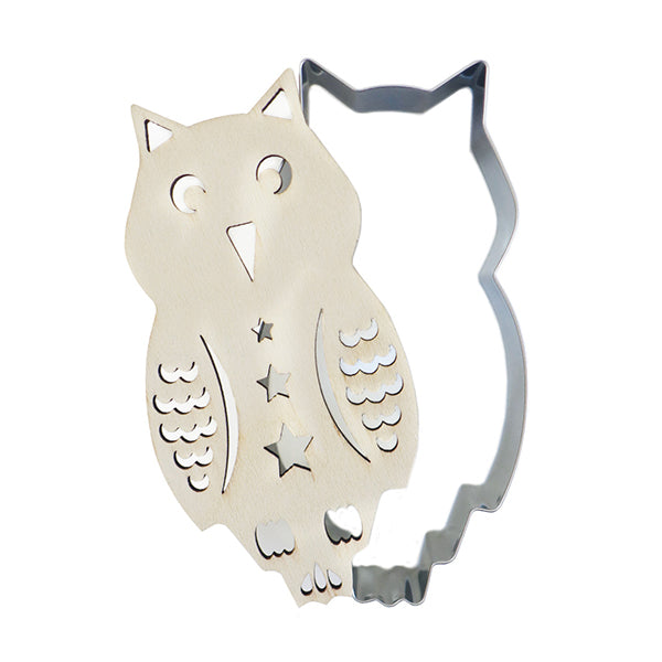 Découpoir en inox et embosseur en bois Chouette Scrapcooking - Mathon - 2