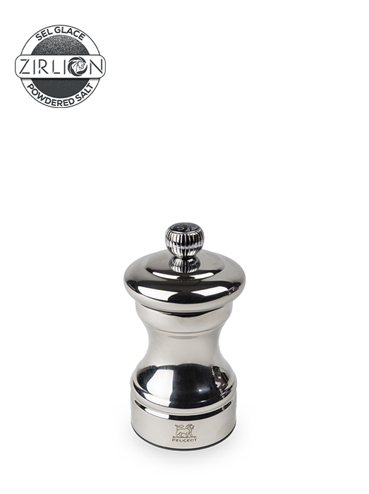 Bistro Chef Moulin à sel manuel en inox brillant, 10 cm - 4in Peugeot - Mathon - 1