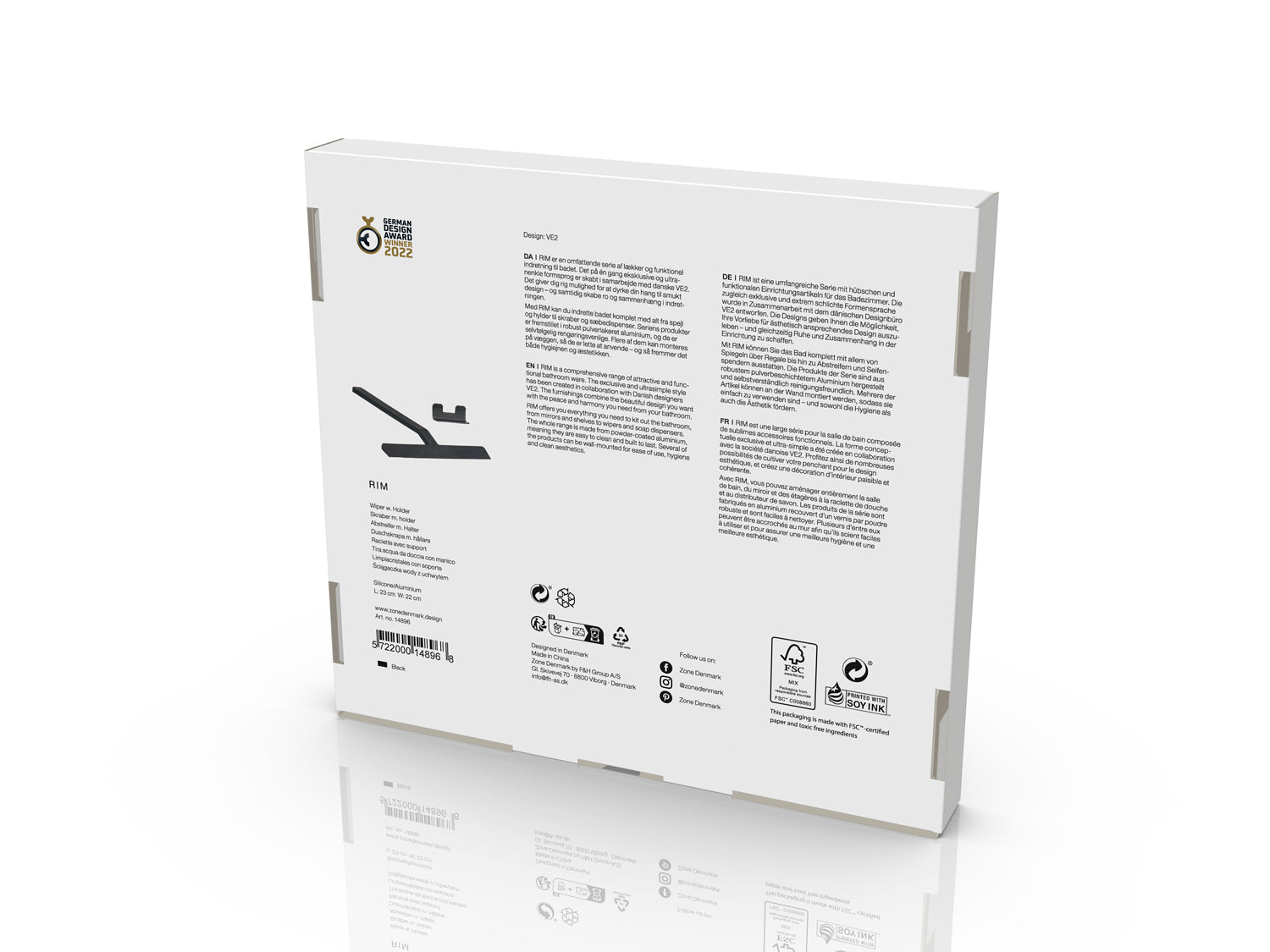 Raclette avec support RIM en silicone et métal Noir Zone Denmark - Mathon - 4