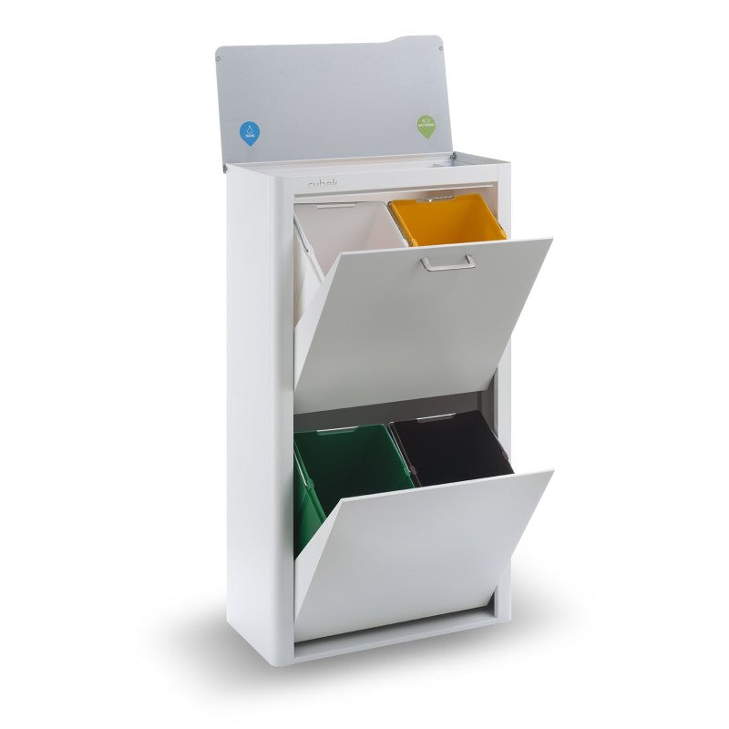 Poubelle cuisine de tri sélectif cubek, 4 compartiments de 20 litres. Don Hierro - Mathon - 3