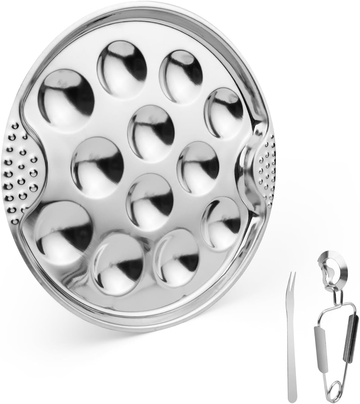 Set à escargots 12 trous avec pinces et fourchettes inox Vendos85 - Mathon