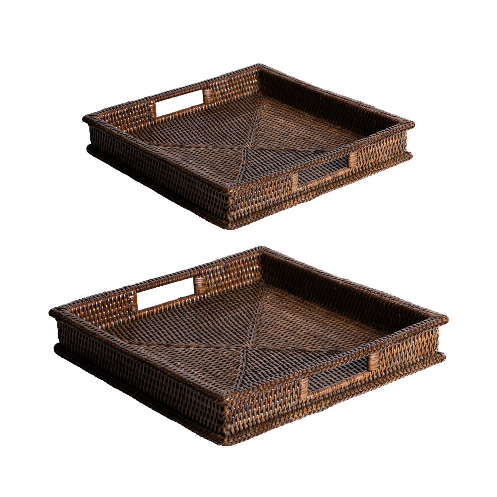 Set de 2 plateaux carré Saya 35 et 40 cm Table passion - Mathon