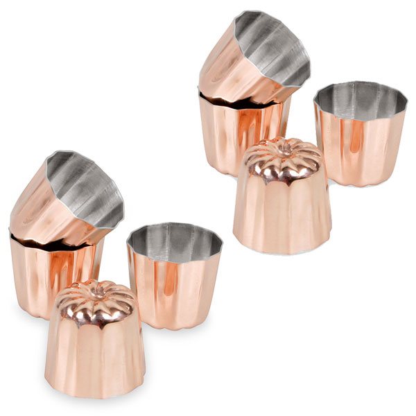 Lot de 8 canelés bordelais 3,5 cm cuivre Patisse - Mathon
