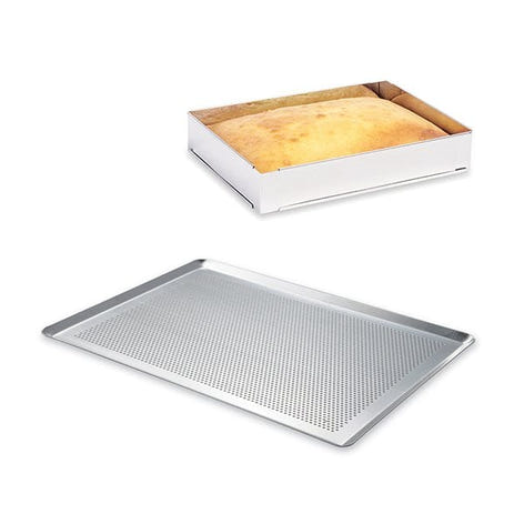 Lot plaque à pâtisserie perforée 40 cm + rectangle à gâteau extensible Mathon - Mathon - 1