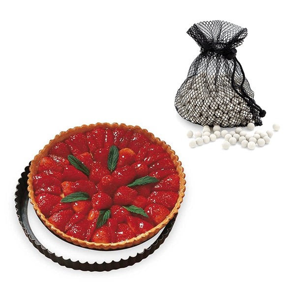 Lot Moule à tarte amovible 24,5 cm + Billes en céramique 600 g Mathon - Mathon - 1